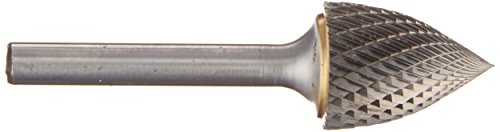 Image of Drill America SG-7 Carbide Burr /Rotary File Tree Pointed-End Double Cut for Die Grinder 3 /4 inch Dia. x 1 inch Cut Length with 1 /4 inch Shank and 2-3 /4 inch Overall Length, DUL Series