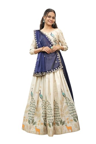 Image of Fabcartz Self Design Semi Stitched Lehenga Choli for Women