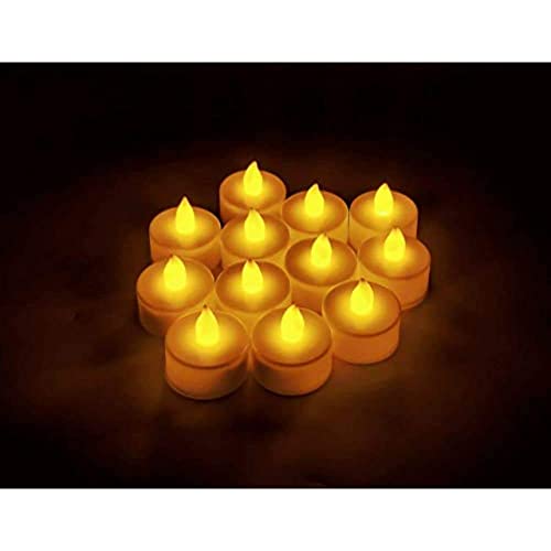 SATYAM KRAFT 24 Pcs LED Tea Light Candles | Flameless, Smokeless Diyas | Decorative Acrylic Candles for Christmas Decoration Setup for Home, Home Decor, Birthday, Valentine's Day, Festival Gifting