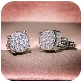 clearance of sales today deals prime, Women Synthetic Diamond Earrings, 18K White Gold Plated Round Square Cubic Zirconia Hypoallergenic Studs Earrings limited of time deals of the day