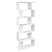 WOLTU Regał na książki, szafka stojąca, regał do przechowywania, ścianka działowa, regał biurowy, szafka na akta, płyta MDF, 6 półek, biały, 60 x 23,5 x 160 cm SK012ws
