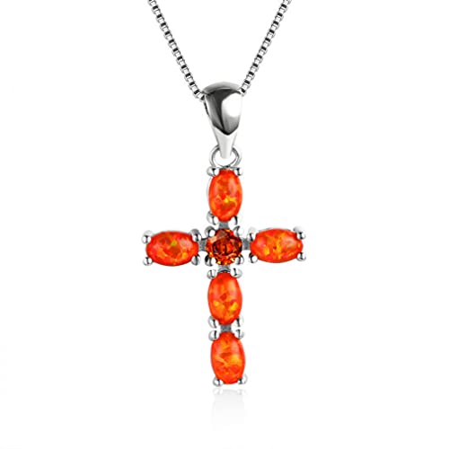 Collier croix opale verte et zircons pour illuminer vos tenues de soirée chic