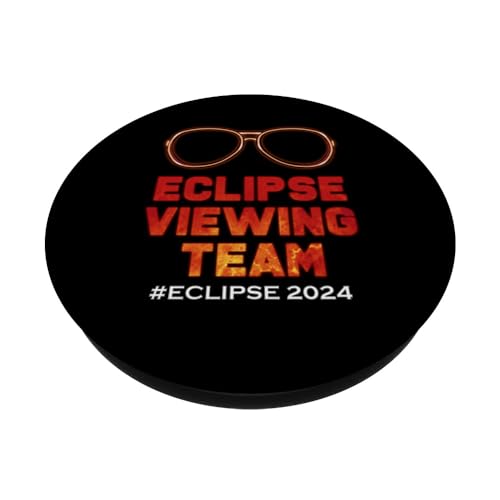 Eclipse Viewing Team Annular Solar Totality 04.08.24 America PopSockets Swappable PopGrip, Black - Image 2