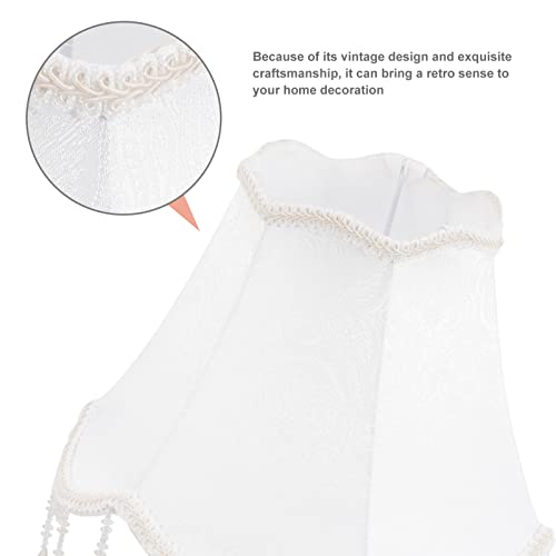Bell Lamp Shades White Fabric Lampshades 5.12" Top X 9.84" Bottom X 7.87" High Lamp Cover With Tassel For E27 Table Lamps, Floor Light, Wall Lamp #TOP4