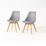 MUNDO IN MUEBLES Juego de 2 Sillas Eames Acojinadas Frankfurt | Elegantes Sillas para Comedor, Oficina, Escritorio,...