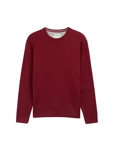 Tom Tailor Herren 1039805 Pullover, 38762 - Dark Samba Red Melange, S – Ansicht 4