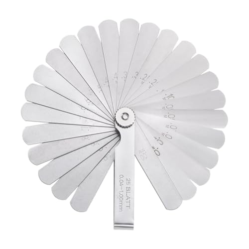 Tool Parts and Accessories 75x13mm Metric Thickness Gauges 25pcs Blade Feeler Gauge 0.04-1mm Range (#CN-140824-00522)