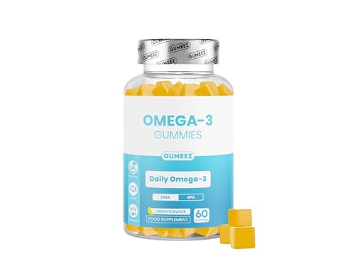 Omega 3 Gummies with DHA & EPA Heart Brain & Eye Health Support Fish Oil Omega 3 Supplement Chewable Alternative to Omega 3 Capsules Delicious Lemon Flavour 60 Gummies