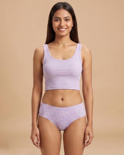 Image of URBAN ADVENTURE Women's Cotton Printed High Waist Full Coverage Briefs | Soft & Stretchable Everyday Hipster Panties | Breathable Comfort Fit | Pack of 3