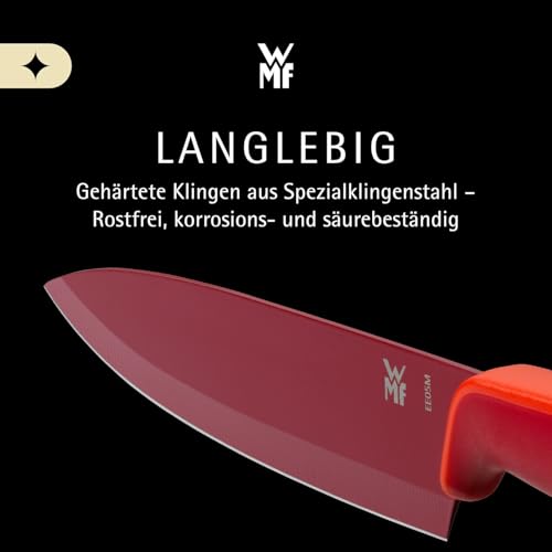 WMF Touch Messerset 2-teilig – scharfes Küchenmesser-Set aus Spezialklingenstahl, antihaftbeschichtet und ergonomisch geformt, mit Schutzhüllen, bestehend aus Kochmesser und Gemüsemesser, rot 3