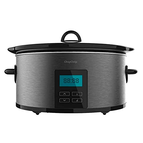 Olla de cocción lenta - Cecotec Chup Chup Matic, Cerámica, 5.5 l, Programable 24h, Temporizador, Inox
