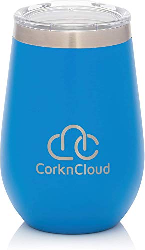 350ml Stainless Steel Insulated Wine Tumbler with Lid | PC Blue