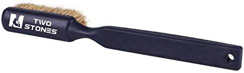 Miniatura 3 de Cepillo de tiza de dos piedras con cerdas de pelo de jabalí gruesas, ultra durables, con mango ergonómico, portátil con bolsa de tiza de escalada