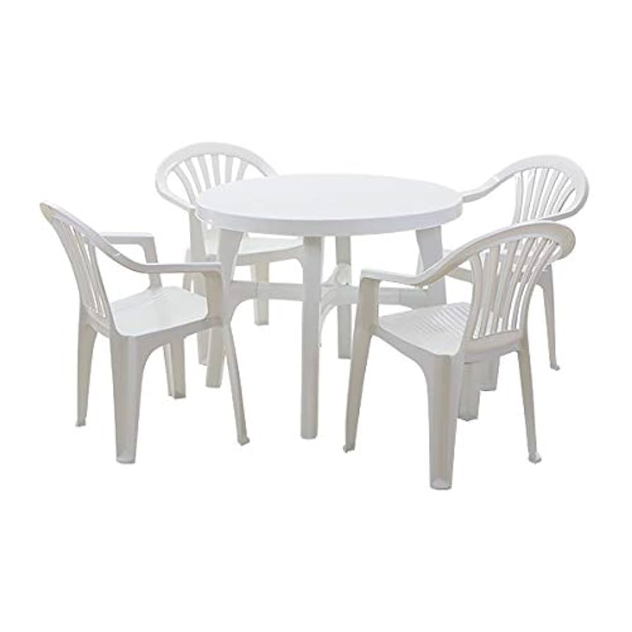 ガーデンチェア テーブルセット　ホワイト Amazon.co.jp: ガーデンチェア ガーデンテーブル 5点セット