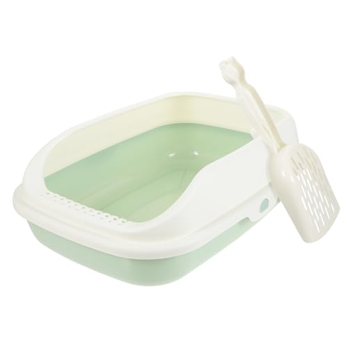 VANZACK 1 Conjunto De Caixa De Areia Para Gatos Pá Para Areia De Gato Recipiente Para Vaso Sanitário