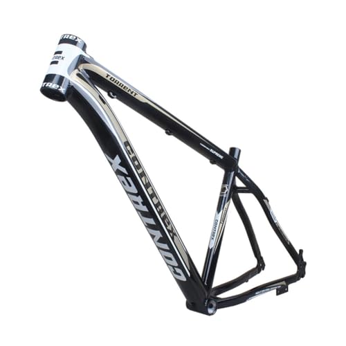 ZFF Cuadro MTB 17'' Aleación De Aluminio 26er Bicicleta De Montaña Cuadro Freno De Disco QR 135MM Enrutamiento Interno 1750g (Color : Black Gold, Size : 17'')