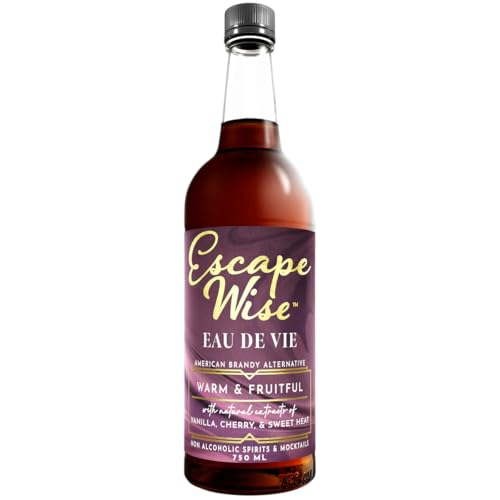 ESCAPE WISE Eau de Vie - American Brandy Alternative | Non-Alcoholic | The World’s Leading Developer of Non Alcoholic Spirits, Liqueurs & Mocktails | 25.4 FL OZ (750 ML)