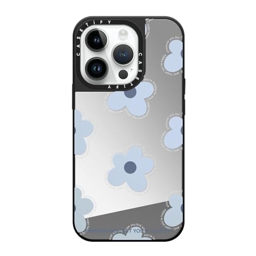 CASETiFY �~���[ iPhone 14 Pro �P�[�X [1.5m����̗����������N���A/MagSafe �ɑΉ�] - I Hope - �V���o�[ (�u���b�N�o���p�[)