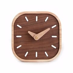 Wooden Table Clock 5 . 3 in Silent Non Ticking Small Black Walnut Desk Clock, Cute Decorative Clock photo Wooden Table Clock 5 . 3 in Silent Non Ticking Small Black Walnut Desk Clock, Cute Decorative Clock