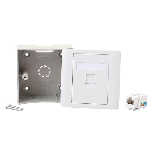 Image of Combo Set - RJ45 CAT6 LAN I /O Network Keystone Jack + Gang Box + Face Plate - 1 Set