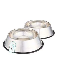 PETS EMPIRE Stainless Steel Feding Bowl for Dog, 1600ml (Pack of 2)