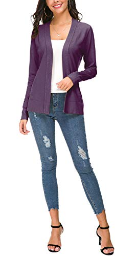 Image of EXCHIC Women's Long Sleeve Open Front Cardigan Sweater Lightweight Casual Knit Sweaters