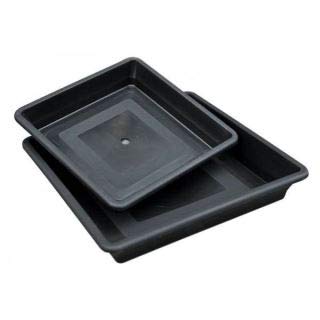 Desconocido Lot de 10 assiettes carrées en plastique noir de 20 x 20 cm pour pots de fleurs