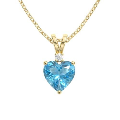 GOODSTONE JEWELS Blue Topaz Heart Pendant image