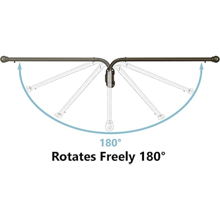 Urbanest Set of 2 Swing Arm Rods, 3/4-inch Diameter, 14-inch to 24-inch, Antique Gold