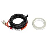 24-feet Pipe Heating Cable with Built-in Thermostat & Glass Cloth Tape 30 Meter for Roof Deicing and