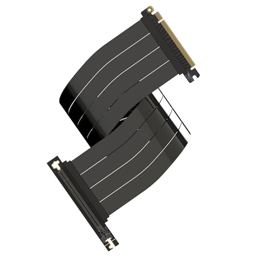 Image of LINKUP - AVA5 PCIE 5.0 Riser Cable (Open Box) [60cm (Total Length 64cm)] RTX5090 RX9070 GPU Ready | x16 128GB /s Speed | Compatible with PCIe 4.0 & WRX80 /WRX90E | Right Angle, Black