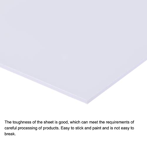 Image of MECCANIXITY White ABS Plastic Sheet 10x8x0.06inch for Building Model, DIY Crafts, Panel, Pack of 2