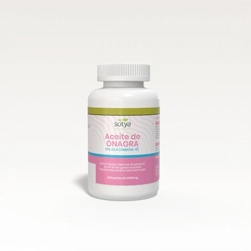 Sotya Onagra Complemento Alimenticio, 200 Perlas de 1405mg, Aceite de Onagra de Primera Presión,