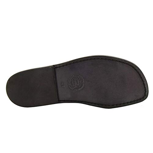 Mens Leather Slippers Handmade in Italy in Black Leather4