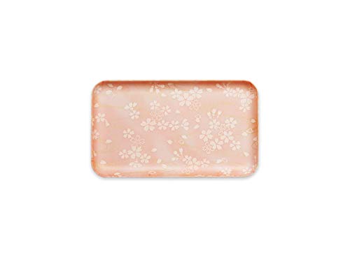 タツクラフト 友禅和紙 トレー SS 21.5cm 桜 流水紋 食洗機対応 トレイ お盆 おしゃれ プラスチック 大 小 大きい 深い 四角 長方形 洋風 和風 和モダン インテリア 白 ランチョンマット 子供用 布 洗える 防水 撥水 子供 給食 国産