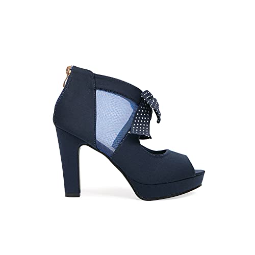 Image of GATUXUS Open Toe Women Platform High Heel Shoes Bows Strappy Sandals