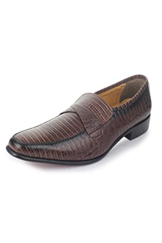 Image of LIBERTYZENO Mens Hornback Print Genuine Leather Lace Up Oxford Dress Shoes