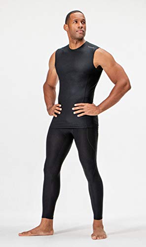 Devops 3 Pack Men's Athletic Compression Shirts Sleeveless (Large, Black/Charcoal/White) #TOP5