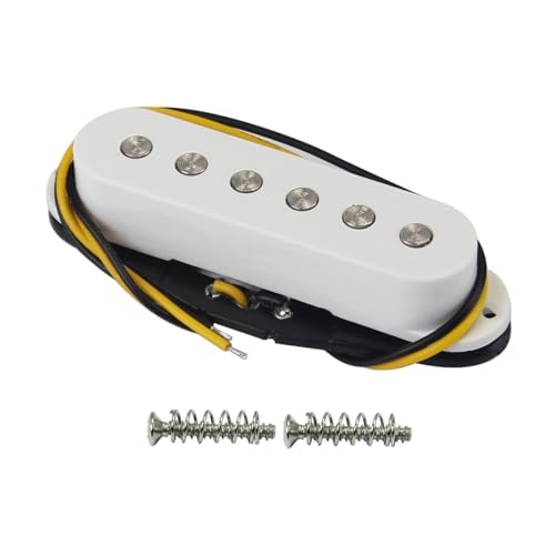 FLEOR Single Coil Pickup Ceramic White Middle Pickup Fit ST Style Electric Guitar - Thumbnail 4