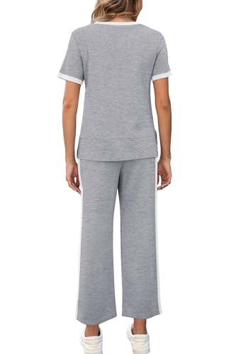 Image of XIEERDUO Women's 2 Piece Outfits Summer Lounge Sets Side Slit Loungewear