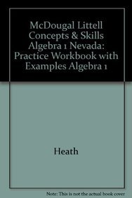 Paperback Algebra 1, Grade 9 Practice Workbook With Examples: Mcdougal Littell Concepts & Skills Algebra 1 Nevada Book