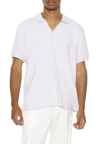 Forever 21 Polo de cuello dividido para hombre, Lavanda, Medium