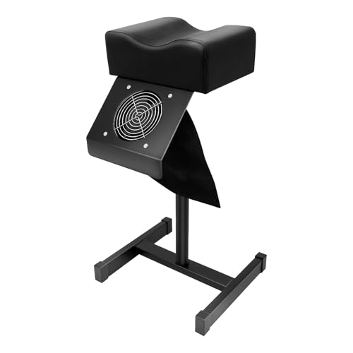 AOOUNGM Silla de pedicura móvil con succión, 48-68 cm de altura ajustable, reposapiés para pedicura y manicura para salón y uso doméstico (negro)