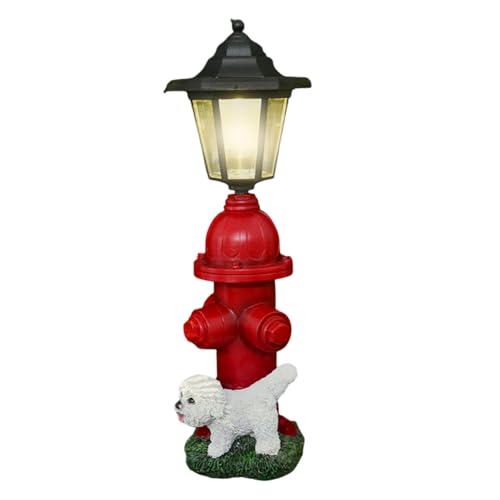 Hydrante d'incendie pour chien en résine solaire - Borne de feu lumineuse de jardin décorative