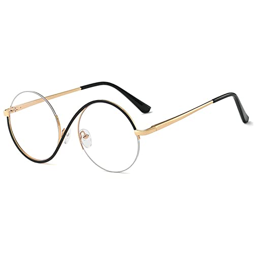 Image of willochra unique Round Blue Light Blocking Glasses for women Elphaba Glasses Metal Frame Computer Anti Eyestrain Eyeglasses