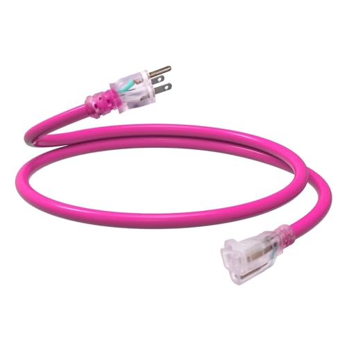 EP 3 Ft Outdoor Extension Cord, 12/3 SJTW Heavy Duty Waterproof Power Cable, 3 Prong Grounded Plug...