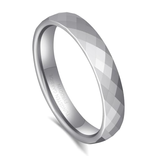 Bague de promesse anti-rayures en tungstène pour couple, l'anneau 4 mm durable homme et femme