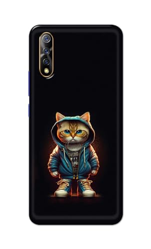 Image of PRINTFIDAA Plastic Printed Hard Back Cover Case For Vivo S1 | Vivo Z1X Back Cover (Hipster Cat) -112, Multi