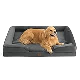 Bedsure XXL Orthopedic Dog Bed for Extra Large Dogs - Washable Giant Dog Cat Bed Waterproof, Comfort Dogs Couch Sofa with Washable Removable Cover, Pet Bed with Nonskid Bottom, Dark Grey, 52'
