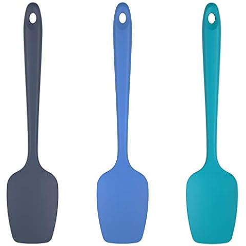 Silicone Spatula Spoon Set of 3: U-Taste 315℃ Heat-Resistant BPA-Free Flexible Rubber Scraper, Cooking Baking Scraping Mixing Kitchen Utensils for Non Stick Pan/Wok (Multicolors) Cover
